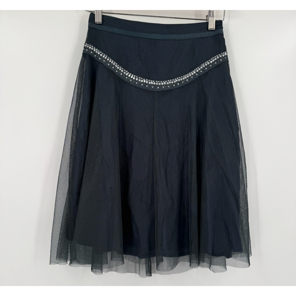 Noa Noa Gray Tulle Sequin A Line Skirt Sz XS